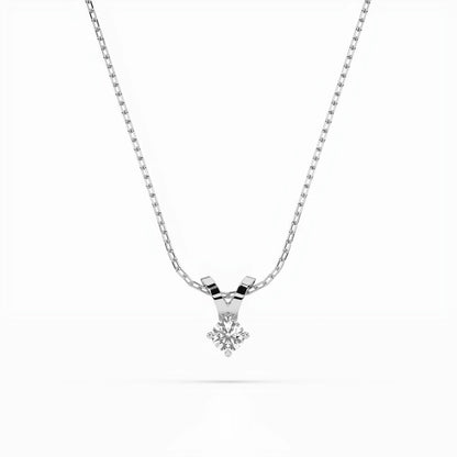 Solitär-Halskette (Rund), 0.2 ct — 104-10037(3.7)