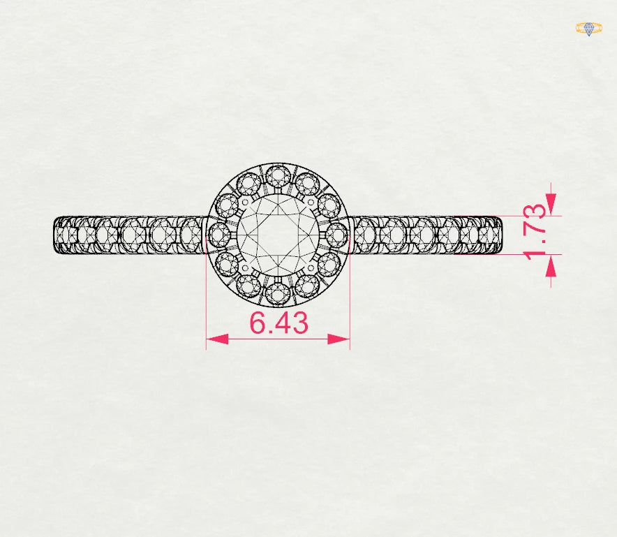 Solitär-Eternity-Ring (Rund), 0.2 ct — 101-10095(3.7)
