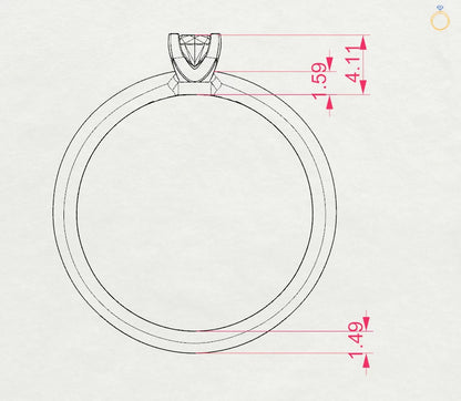 Solitär-Ring (Rund), 0.15 ct — 101-10089(3.4)