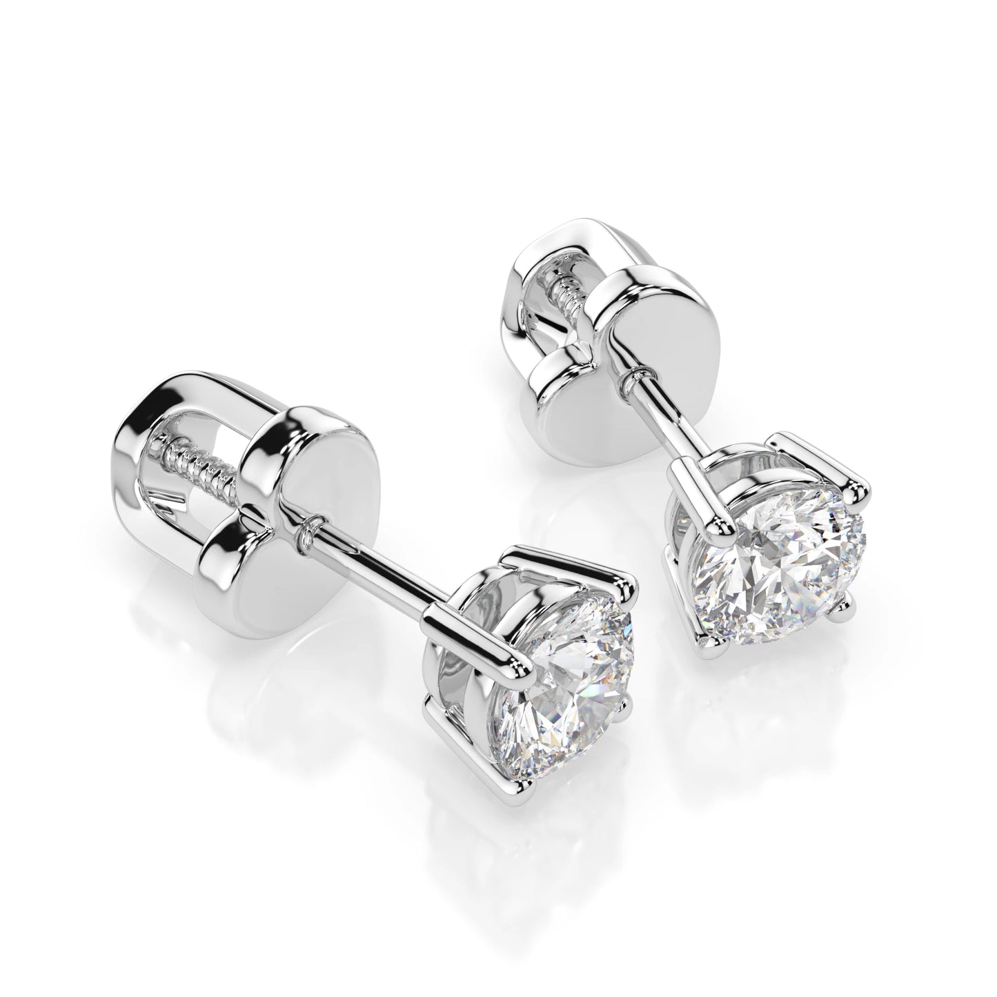 Solitär-Schmetterling-Ohrringe (Rund), 0.4 ct — 102-10012/1(3.7)