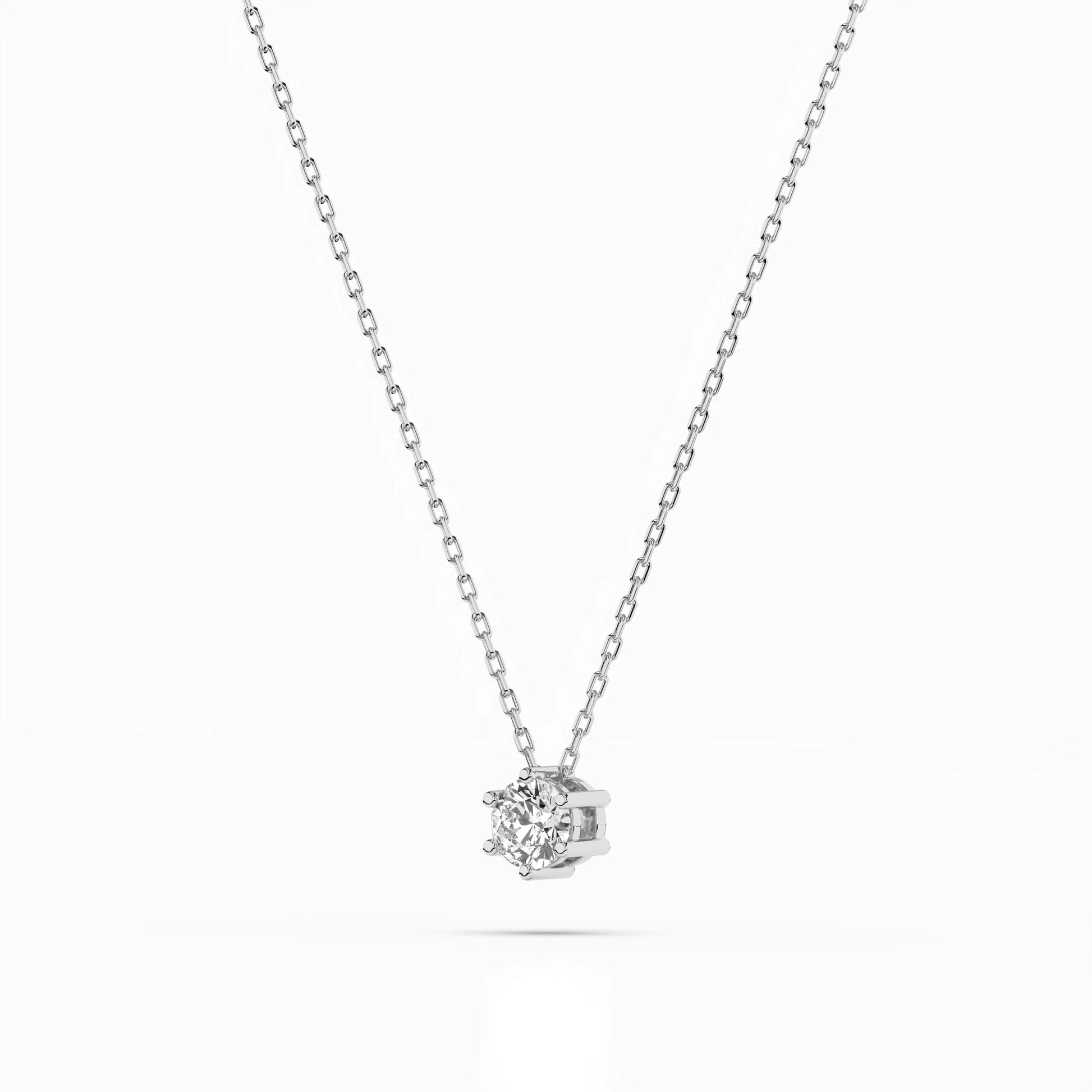 Solitär-Halskette (Rund), 0.15 ct — 104-10003(3.4)