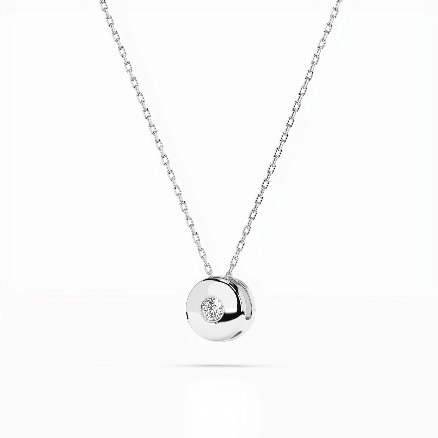 Solitär-Halskette (Rund), 0.04 ct — 104-10015(2.2)