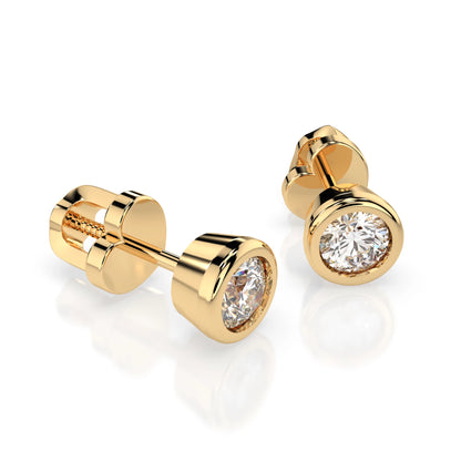 Solitär-Schmetterling-Ohrringe (Rund), 0.4 ct — 102-10010(3.7)
