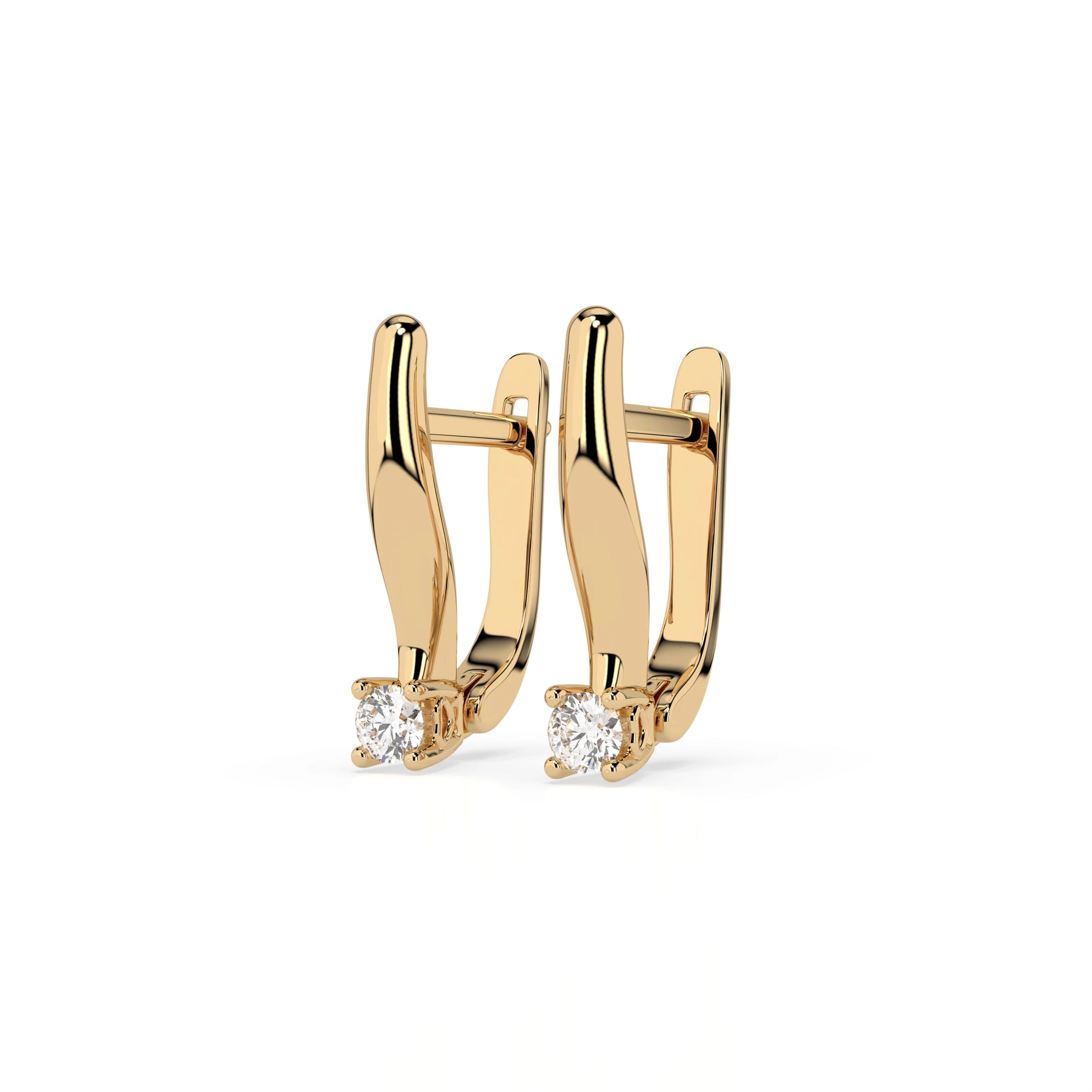Solitär-Ohrringe mit englischem Verschluss (Rund), 0.12 ct — 102-10035(2.5)