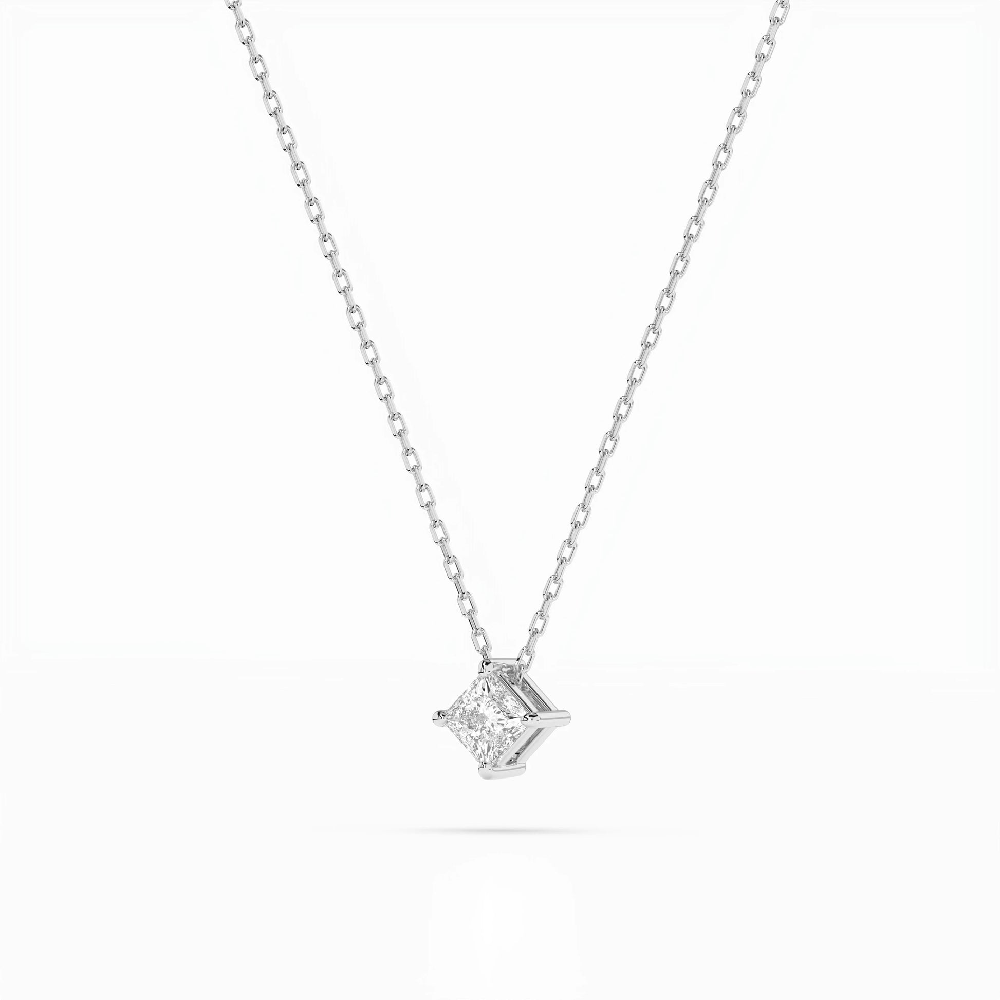 Solitär-Halskette (Prinzess), 0.1 ct — 104-10055(2.5)PR