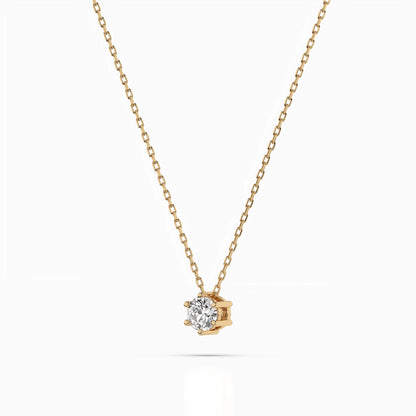Solitär-Halskette (Rund), 0.15 ct — 104-10003(3.4)