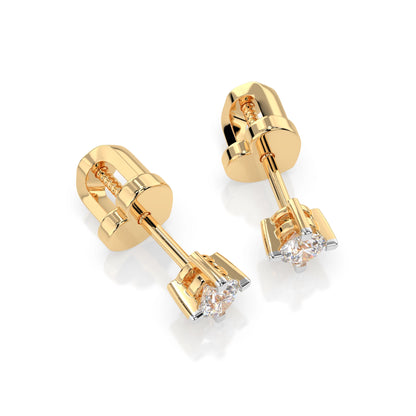 Solitär-Schmetterling-Ohrringe (Rund), 0.12 ct — 102-10025(2.5)