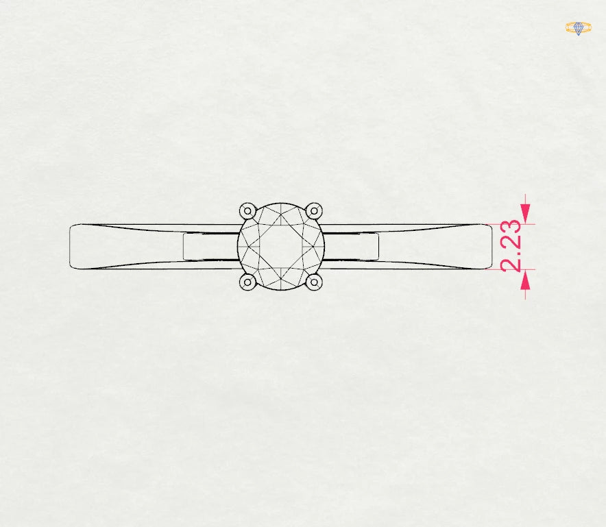 Solitär-Ring (Rund), 0.25 ct — 101-10012/1(4.0)