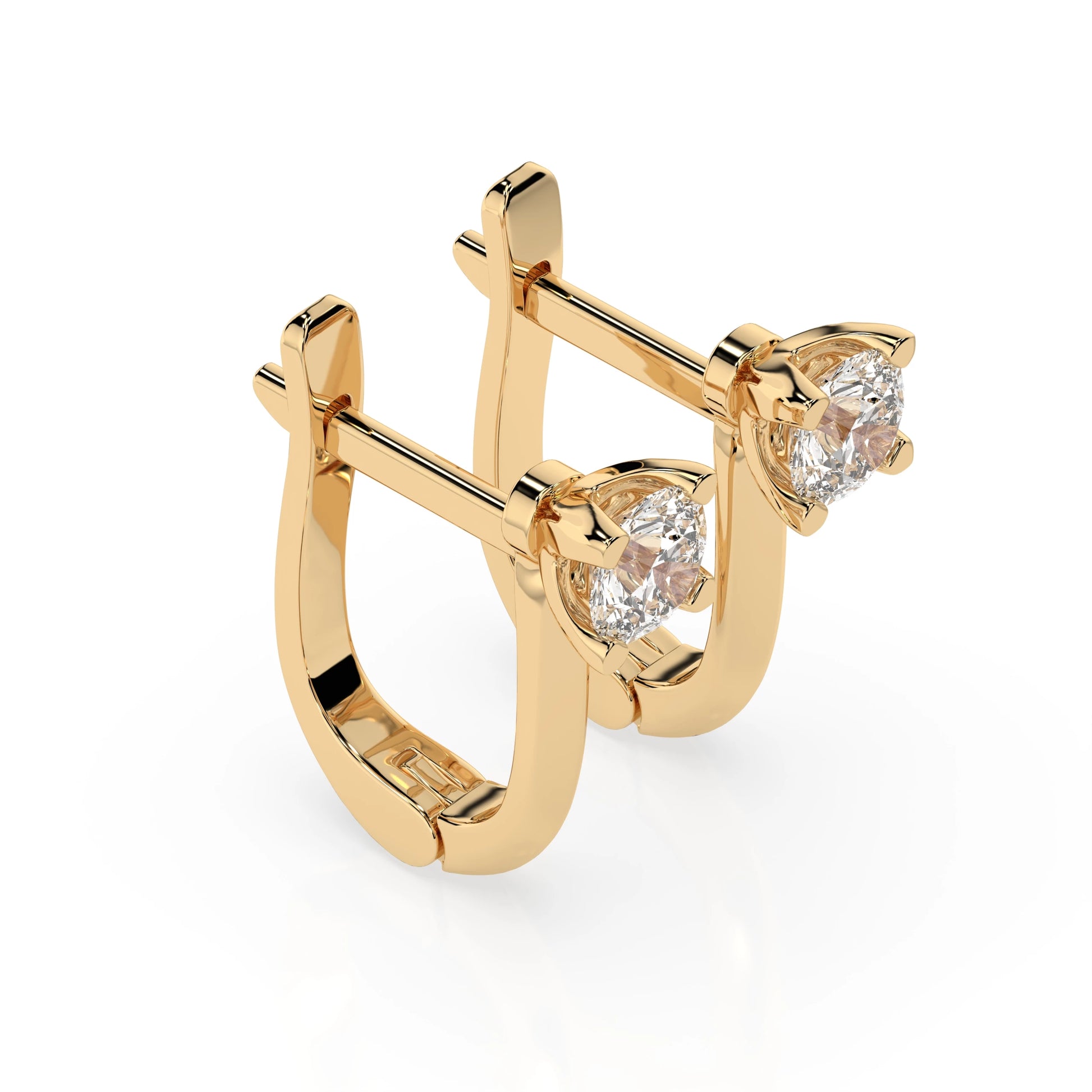 Solitär-Ohrringe mit englischem Verschluss (Rund), 0.6 ct — 102-10089(4.2)