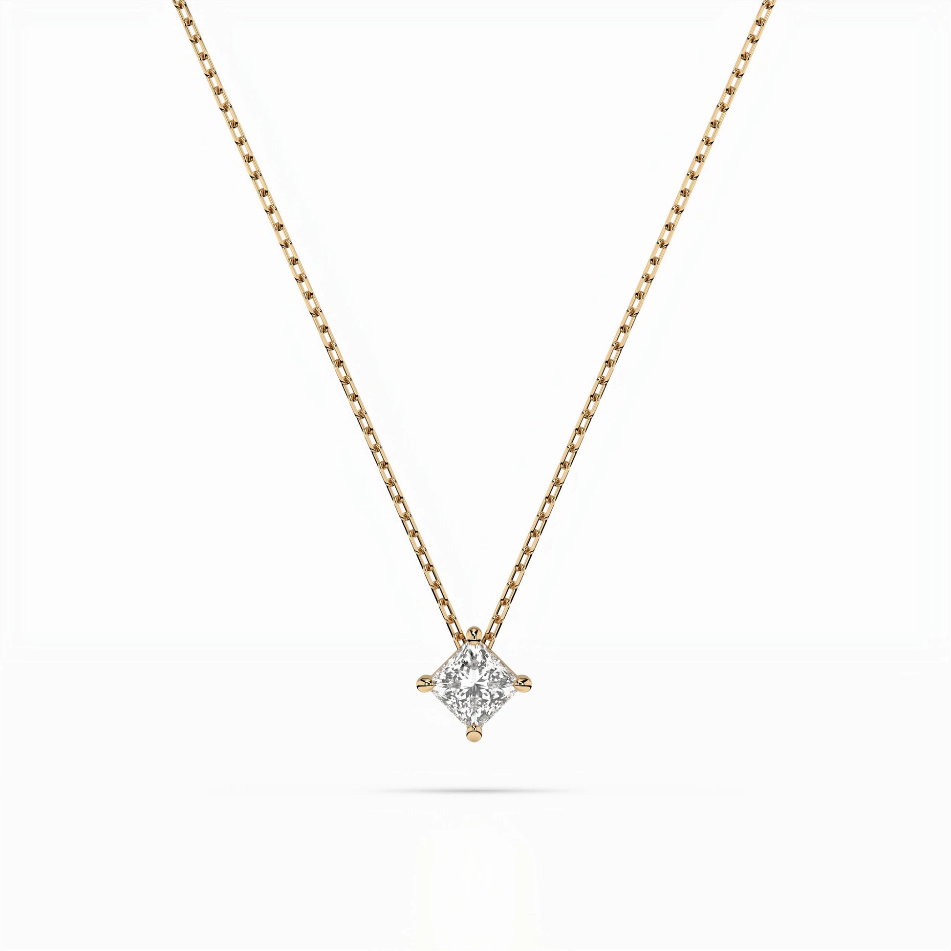 Solitär-Halskette (Prinzess), 0.17 ct — 104-10055(3.0)PR