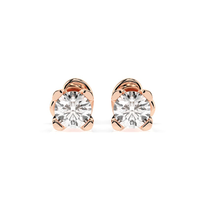 Solitär-Schmetterling-Ohrringe (Rund), 0.6 ct — 102-10089/2(4.2)