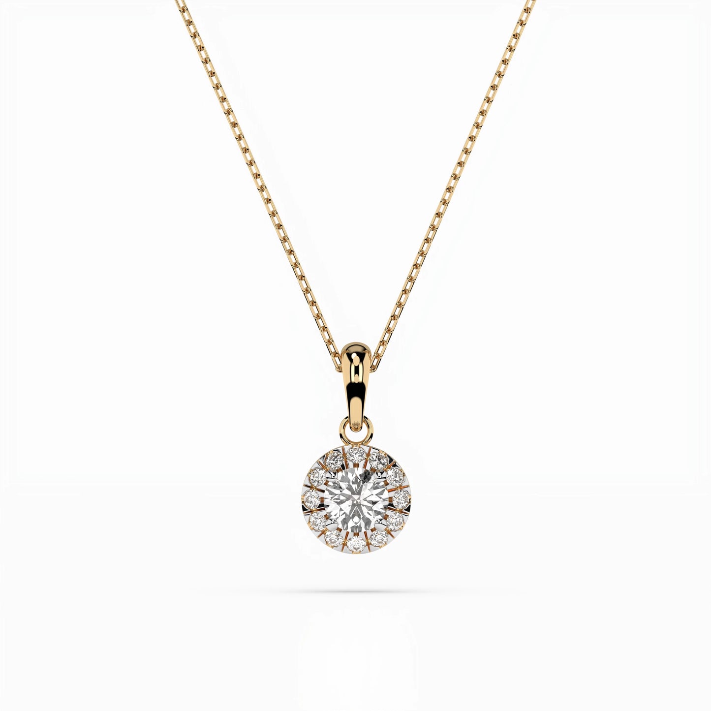 Solitär-Eternity-Halskette (Rund), 0.2 ct — 104-10053(3.7)