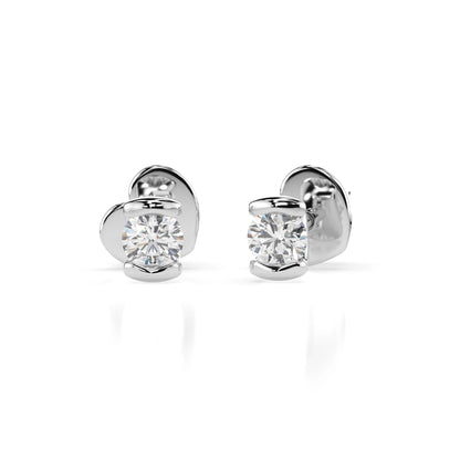 Solitär-Schmetterling-Ohrringe (Rund), 0.12 ct — 102-10016(2.5)