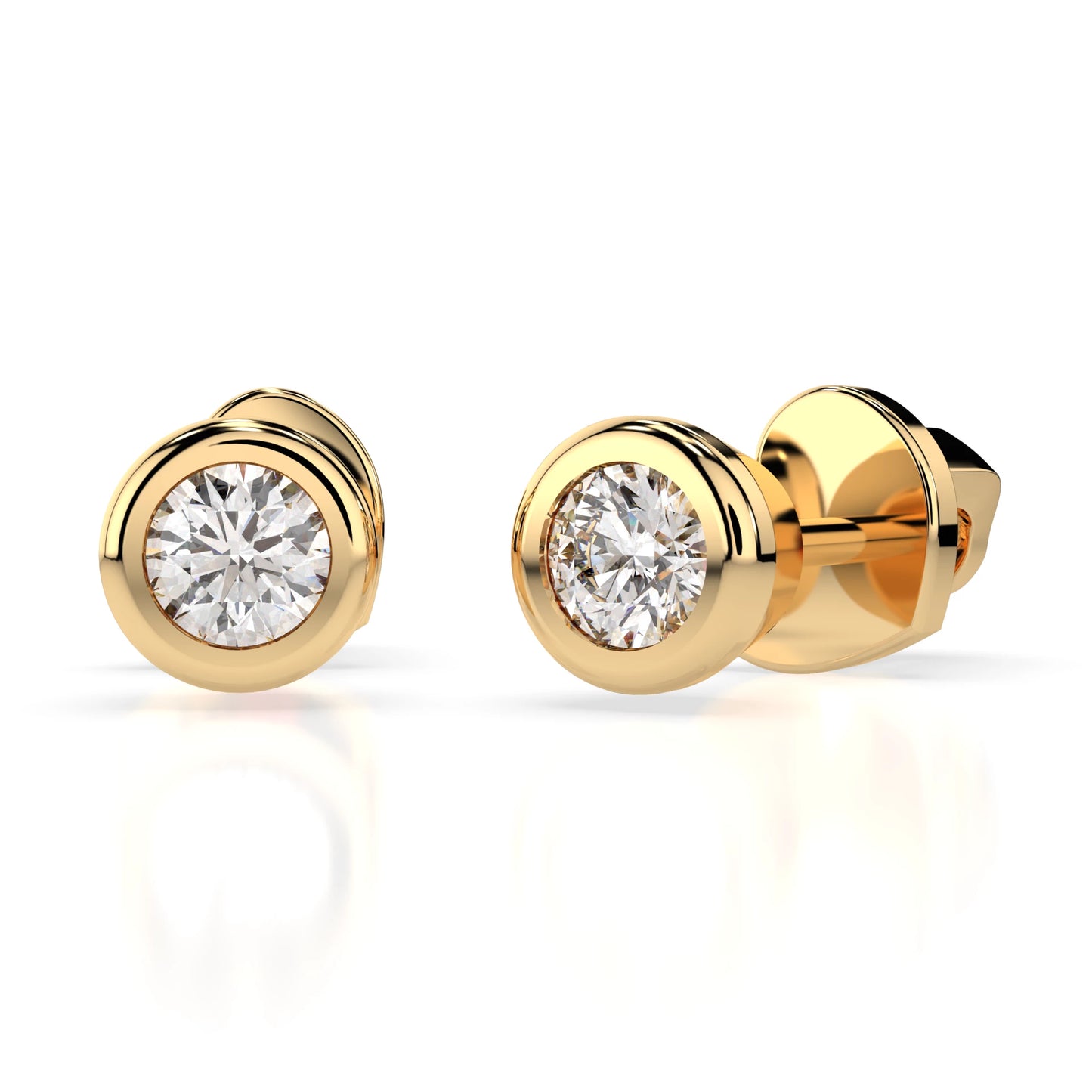 Solitär-Schmetterling-Ohrringe (Rund), 0.3 ct — 102-10010(3.4)