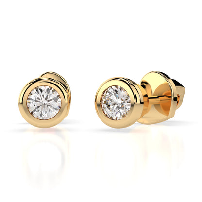 Solitär-Schmetterling-Ohrringe (Rund), 0.3 ct — 102-10010(3.4)