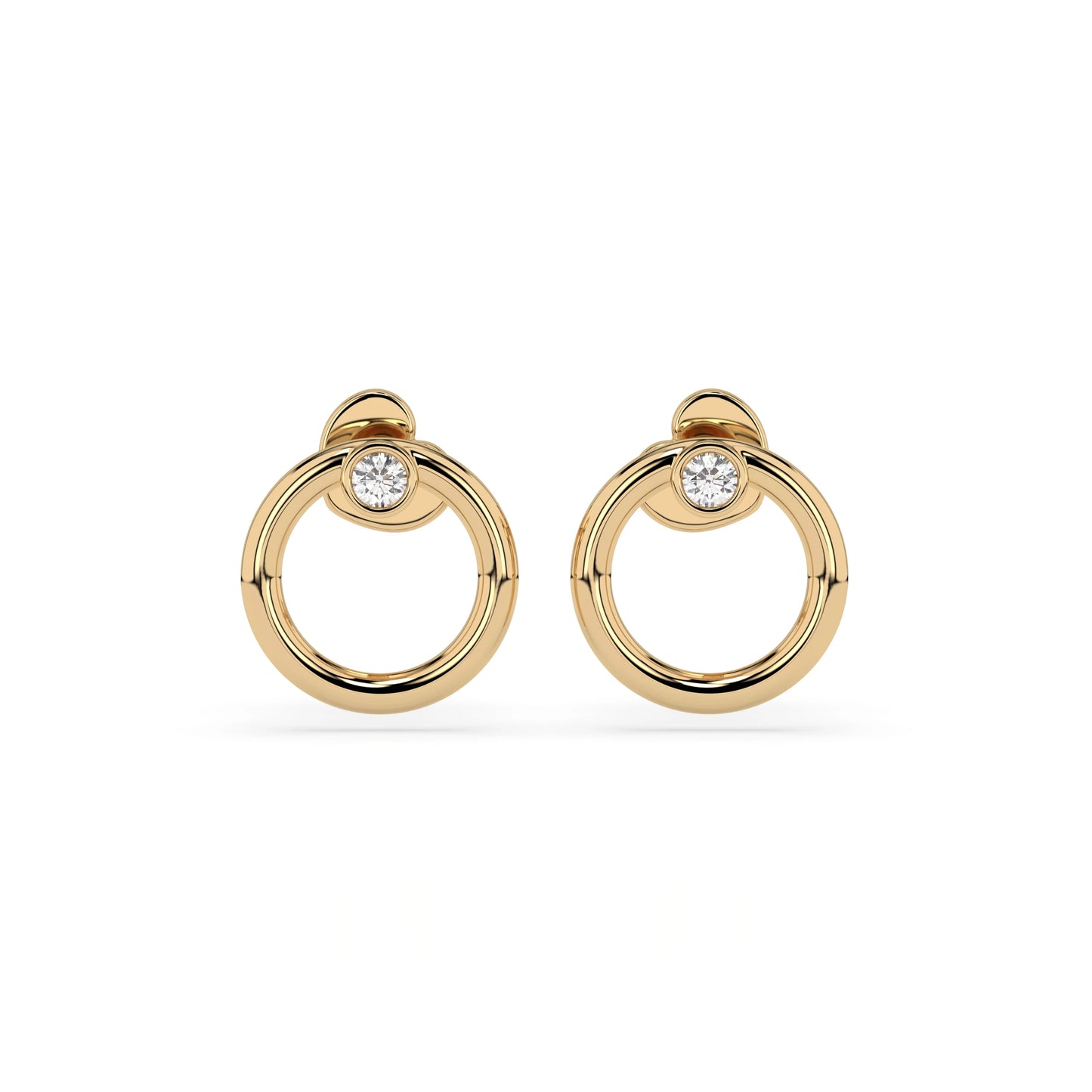 Minimalismus-Ohrringe (Rund), 0.06 ct — 102-10170