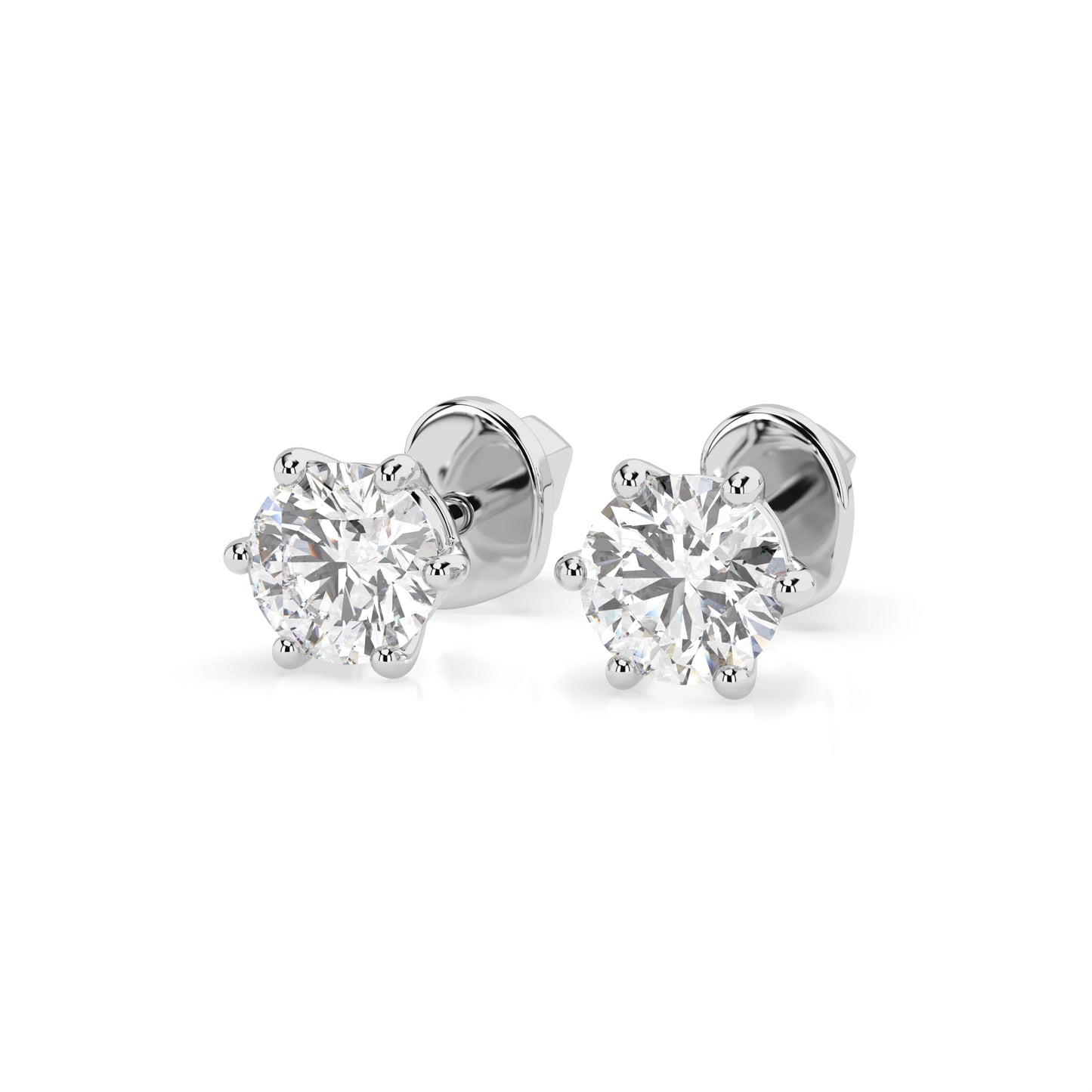 Solitär-Schmetterling-Ohrringe (Rund), 0.6 ct — 102-10027(4.2)