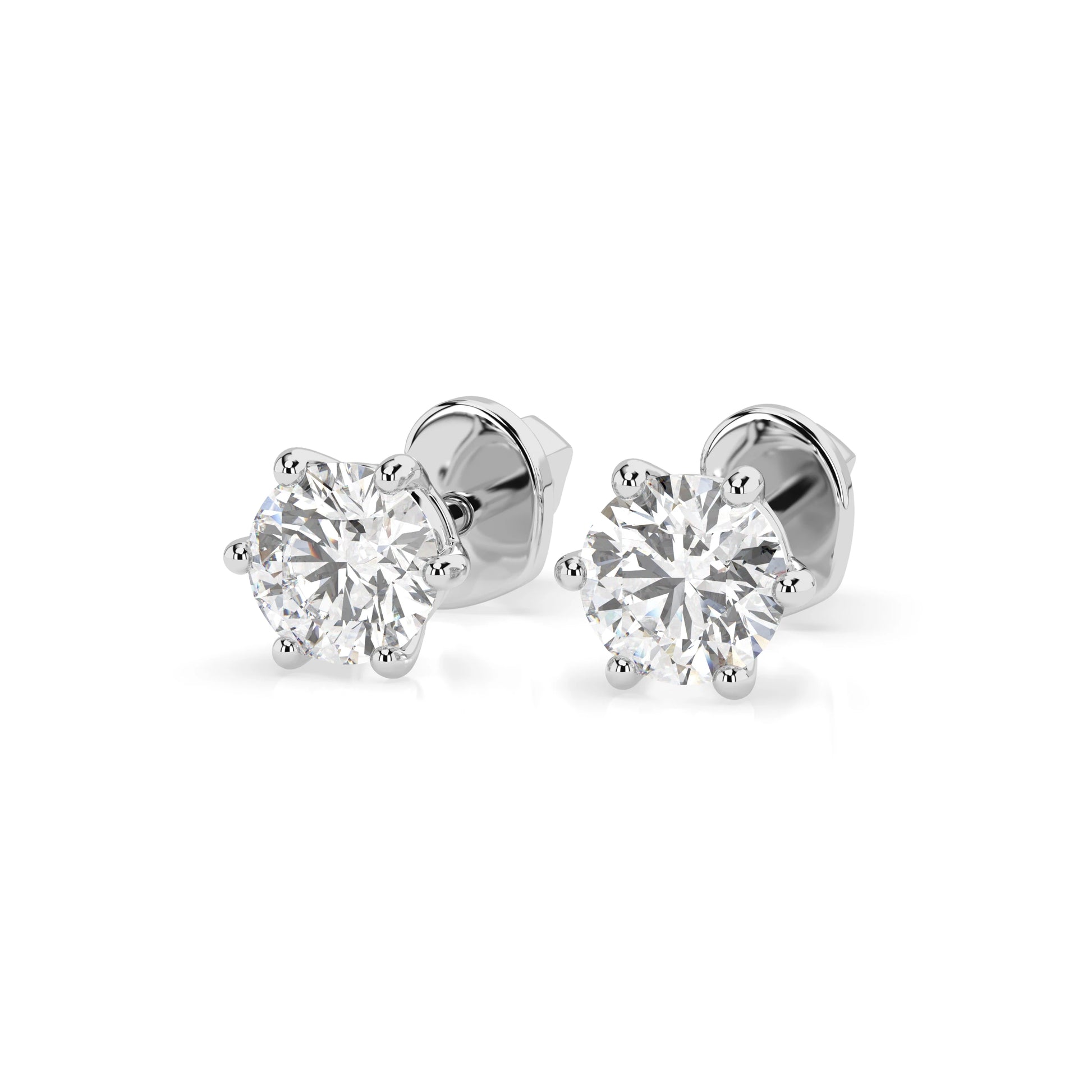Solitär-Schmetterling-Ohrringe (Rund), 0.6 ct — 102-10027(4.2)
