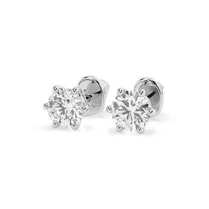 Solitär-Schmetterling-Ohrringe (Rund), 0.6 ct — 102-10027(4.2)