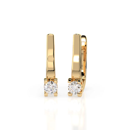 Solitär-Ohrringe mit englischem Verschluss (Rund), 0.3 ct — 102-10022(3.4)
