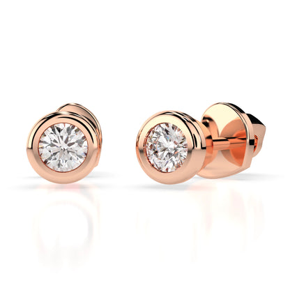 Solitär-Schmetterling-Ohrringe (Rund), 0.3 ct — 102-10010(3.4)