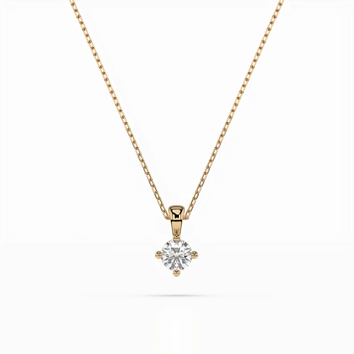 Solitär-Halskette (Rund), 0.1 ct — 104-10011(3.0)