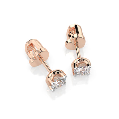Solitär-Schmetterling-Ohrringe (Rund), 0.4 ct — 102-10020(3.7)