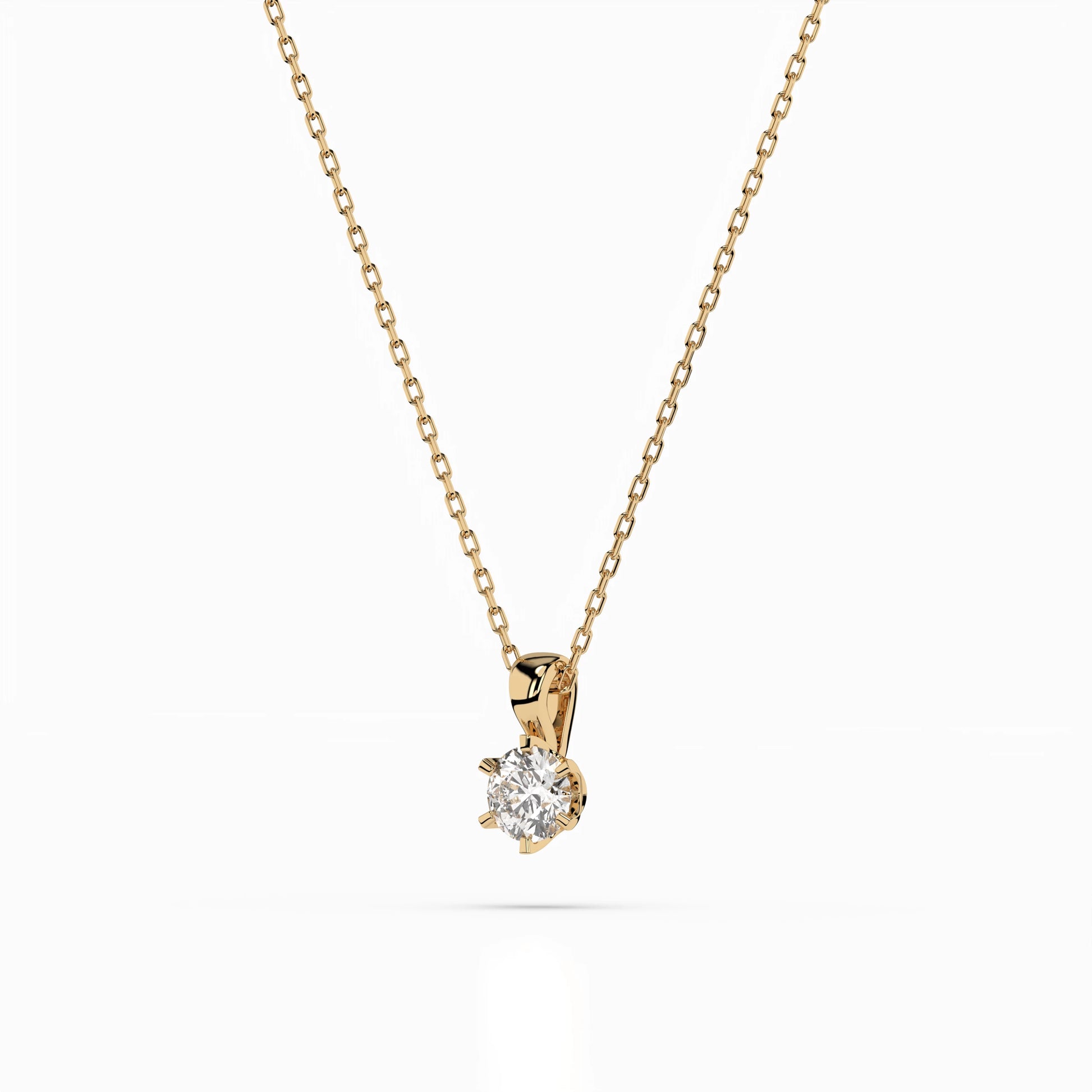Solitär-Halskette (Rund), 0.15 ct — 104-10004(3.4)