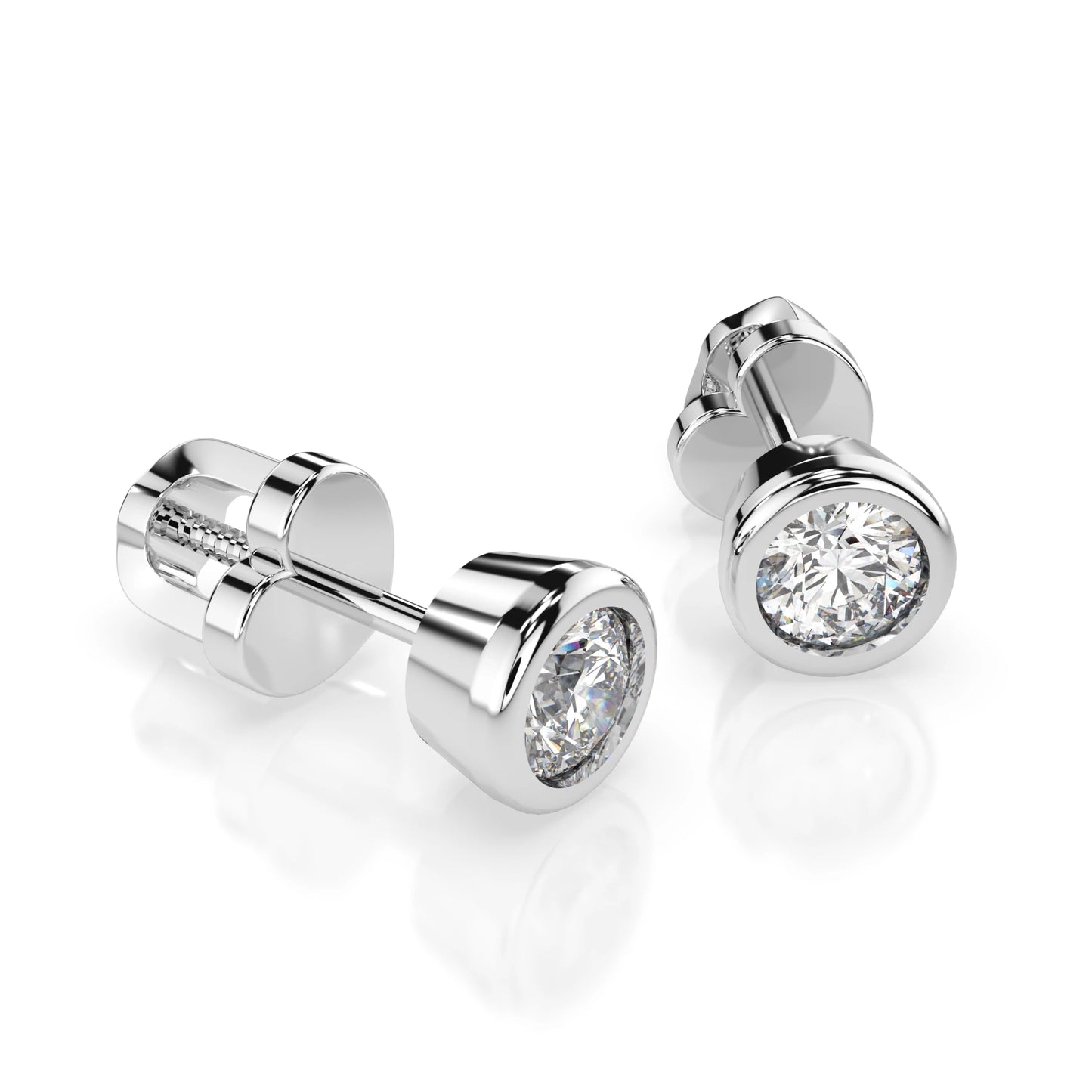 Solitär-Schmetterling-Ohrringe (Rund), 0.4 ct — 102-10010(3.7)