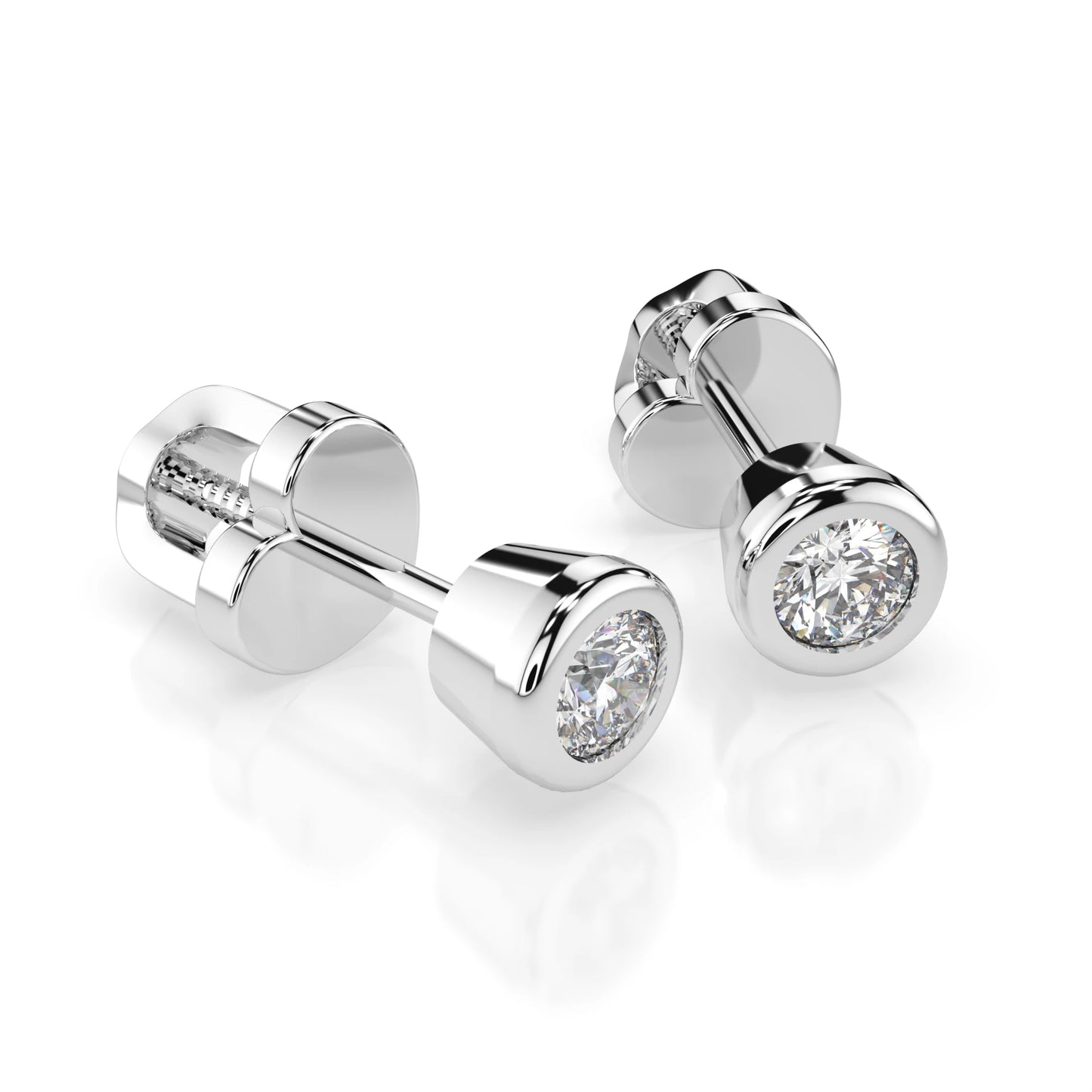 Solitär-Schmetterling-Ohrringe (Rund), 0.3 ct — 102-10010(3.4)
