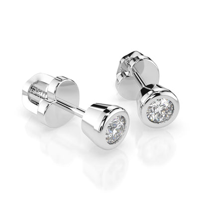 Solitär-Schmetterling-Ohrringe (Rund), 0.3 ct — 102-10010(3.4)