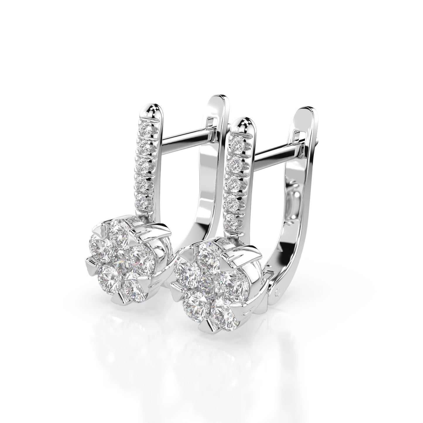Illusion-Ohrringe (Rund), 0.2 ct — 102-10015/4(3.0)