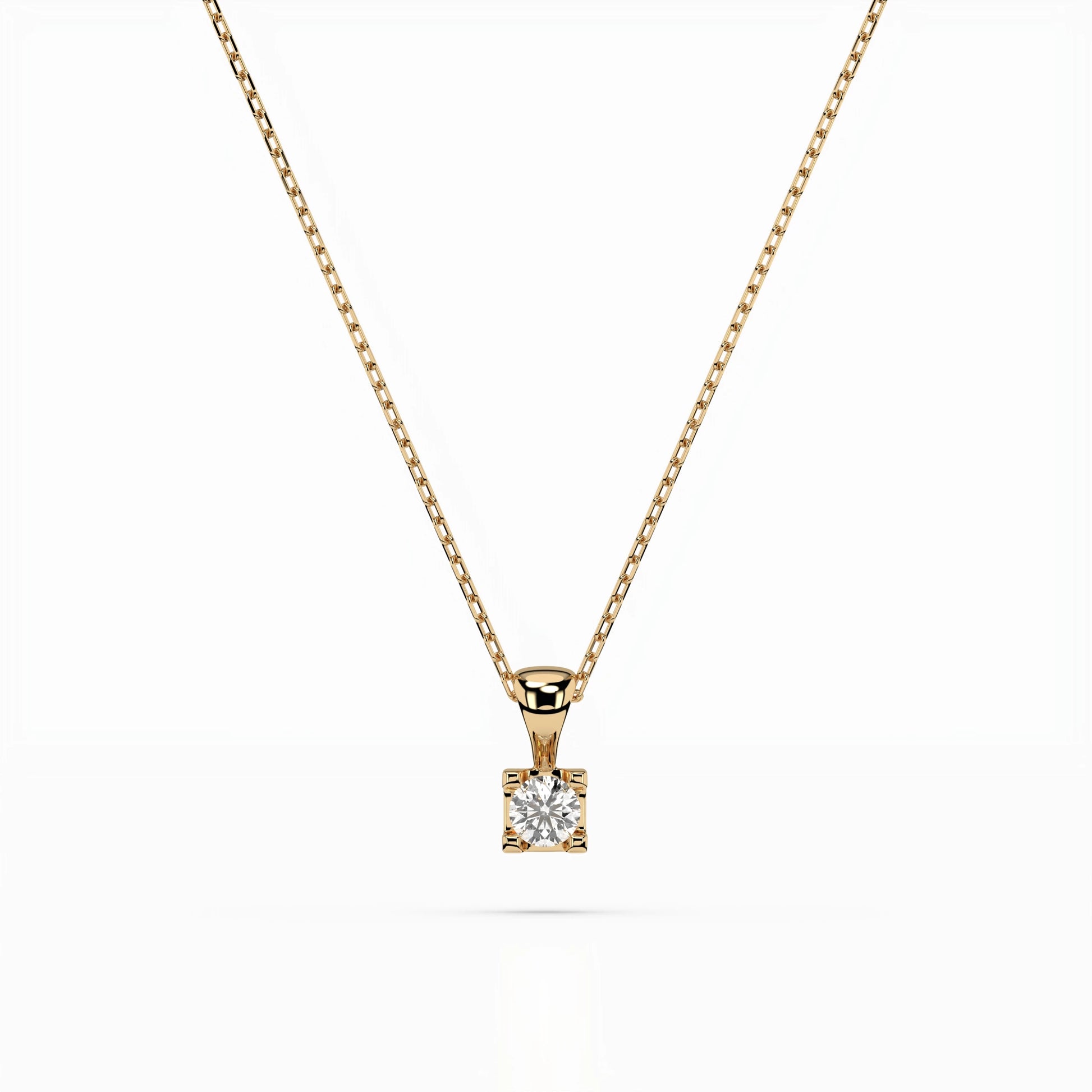 Solitär-Halskette (Rund), 0.15 ct — 104-10013(3.4)