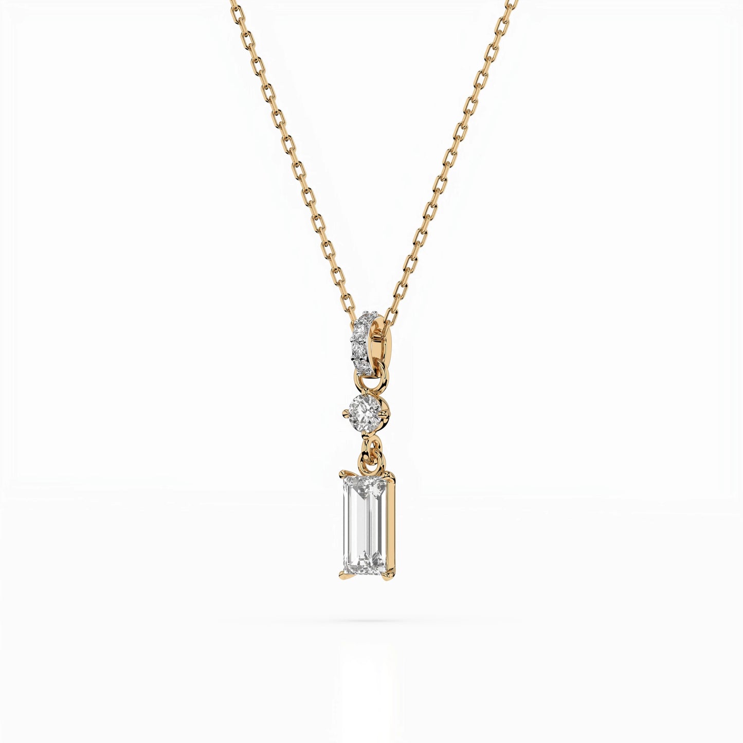 Solitär-Halskette (Baguette), 0.04 ct — 104-10071/3(0.30)BAQ