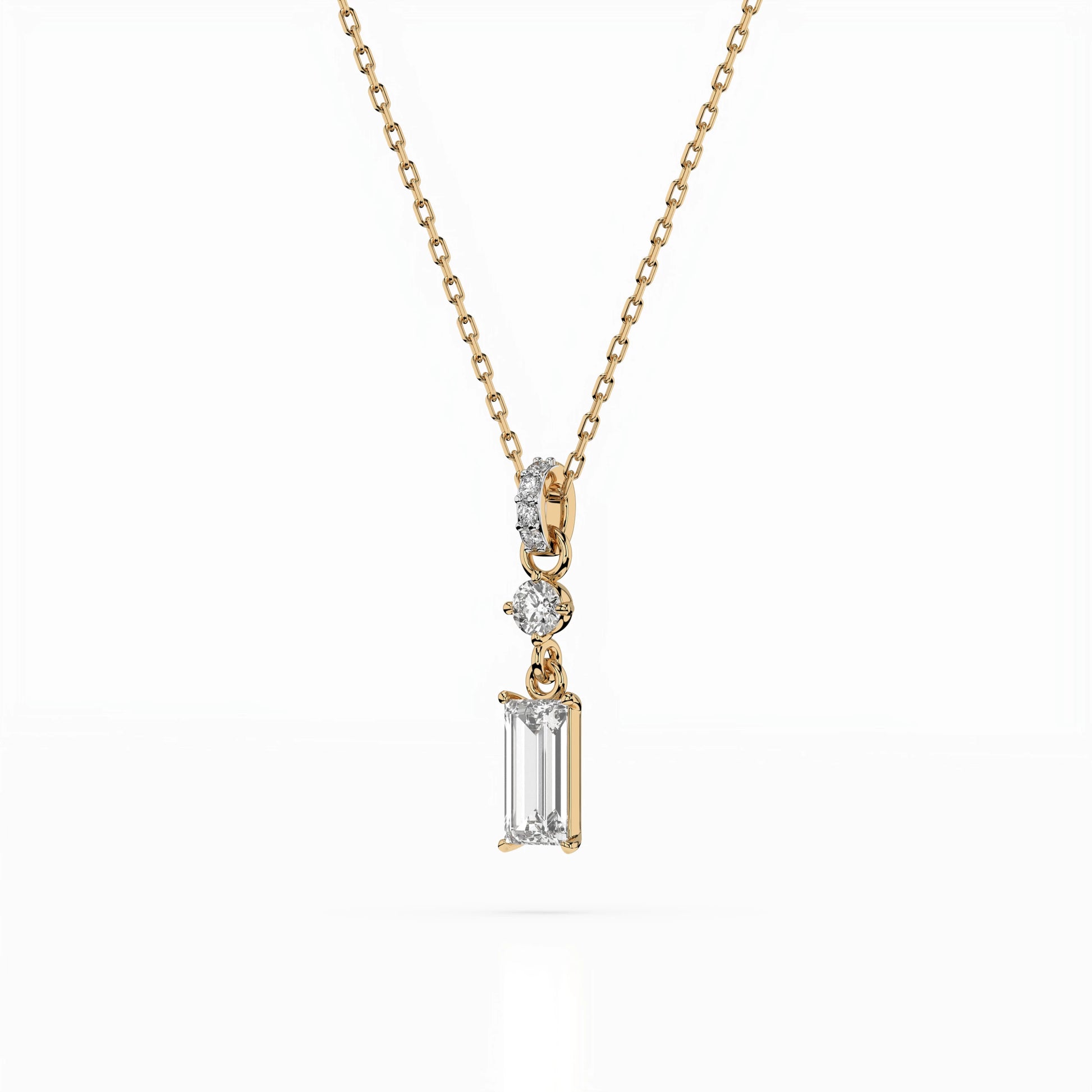 Solitär-Halskette (Baguette), 0.04 ct — 104-10071/3(0.30)BAQ
