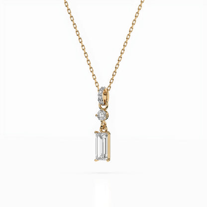 Solitär-Halskette (Baguette), 0.04 ct — 104-10071/3(0.30)BAQ