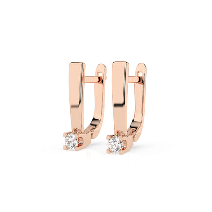 Solitär-Ohrringe mit englischem Verschluss (Rund), 0.15 ct — 102-10036(2.7)