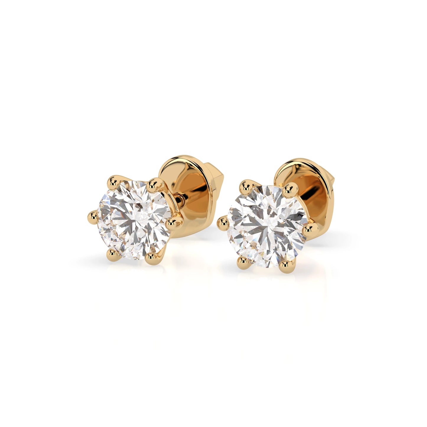 Solitär-Schmetterling-Ohrringe (Rund), 0.6 ct — 102-10027(4.2)