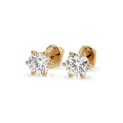 Solitär-Schmetterling-Ohrringe (Rund), 0.6 ct — 102-10027(4.2)