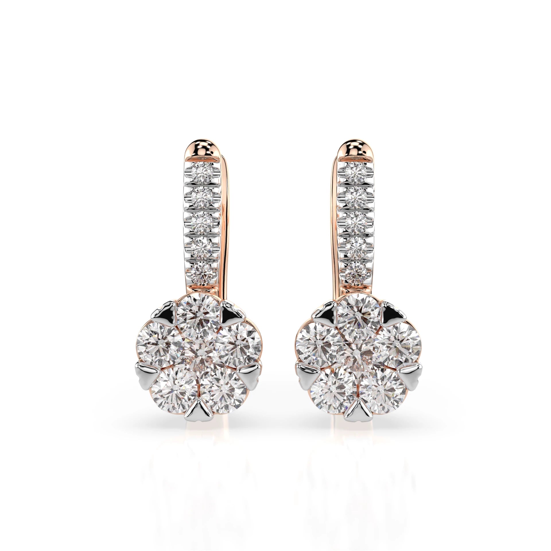 Illusion-Ohrringe (Rund), 0.2 ct — 102-10015/4(3.0)