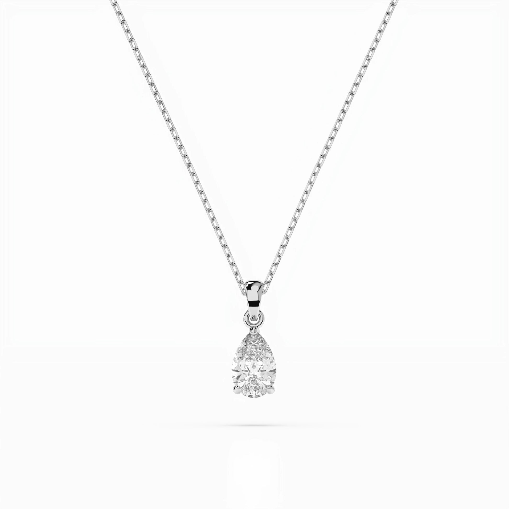 Solitär-Halskette (Tropfen), 0.3 ct — 104-10067(0.30)PAR