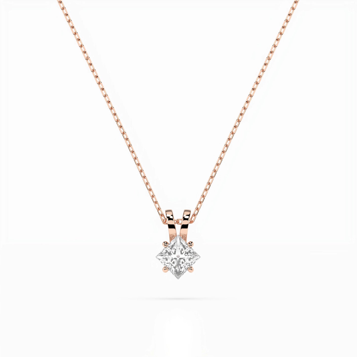 Solitär-Halskette (Prinzess), 0.3 ct — 104-10070(0.30)PR