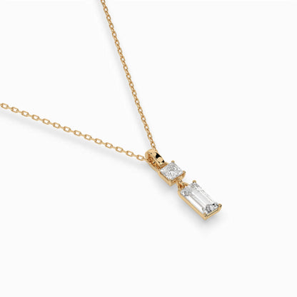 Solitär-Halskette (Baguette), 0.1 ct — 104-10071/1(0.30)BAQ