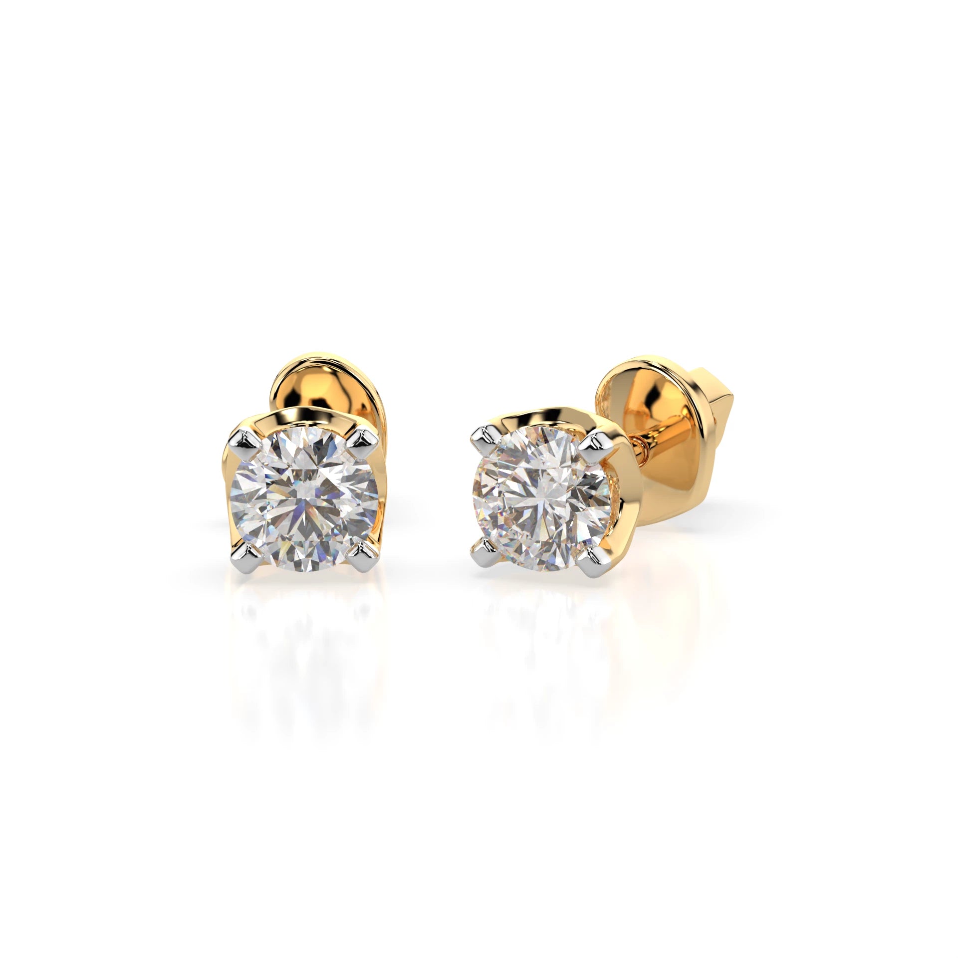 Solitär-Schmetterling-Ohrringe (Rund), 0.4 ct — 102-10020(3.7)