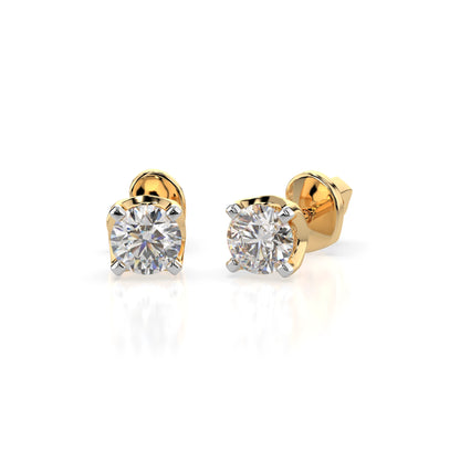 Solitär-Schmetterling-Ohrringe (Rund), 0.4 ct — 102-10020(3.7)