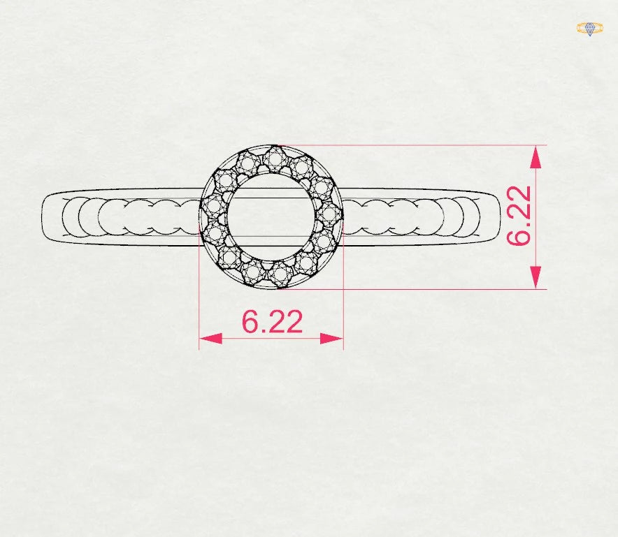 Minimalismus-Ring (Rund), 0.08 ct — 101-10055