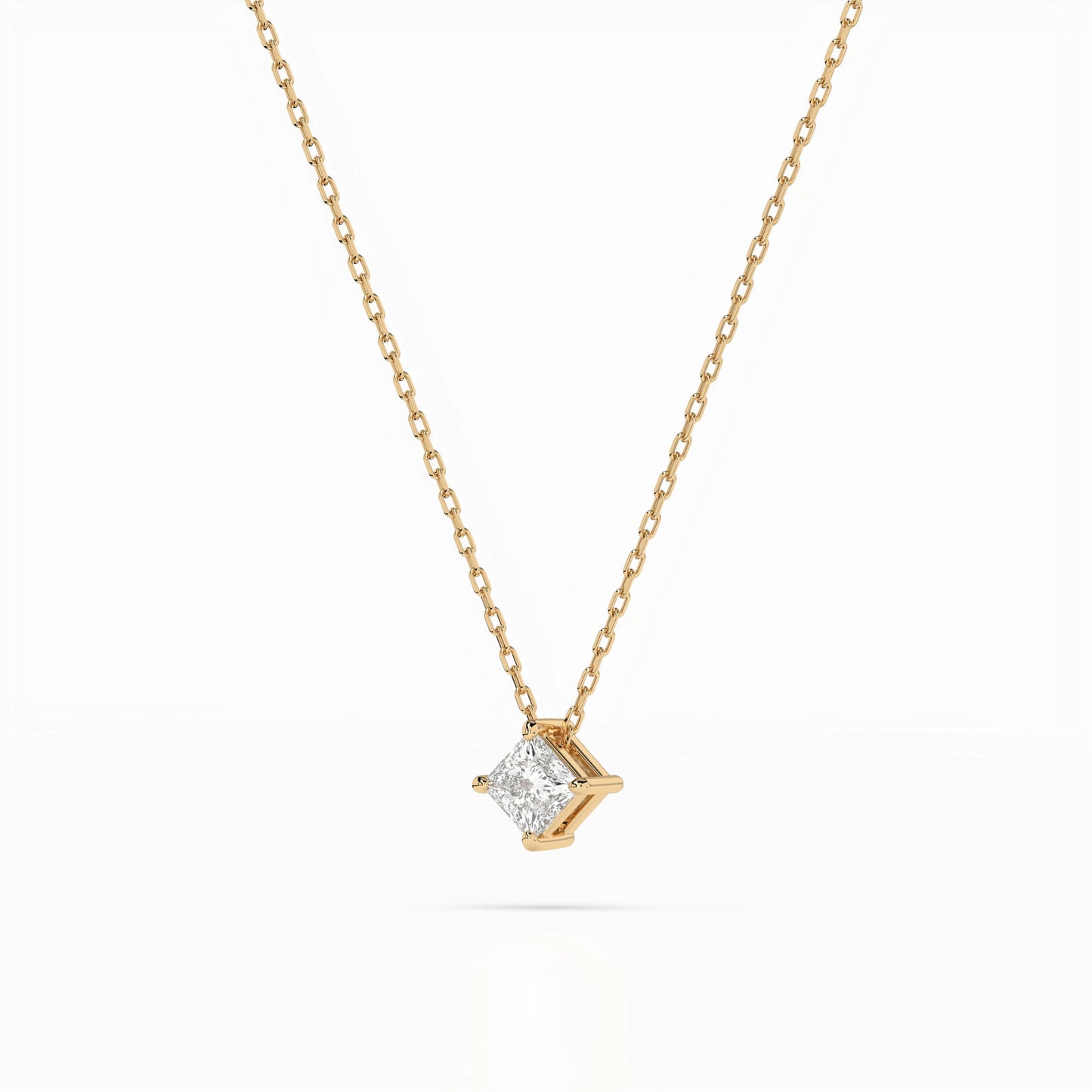 Solitär-Halskette (Prinzess), 0.1 ct — 104-10055(2.5)PR