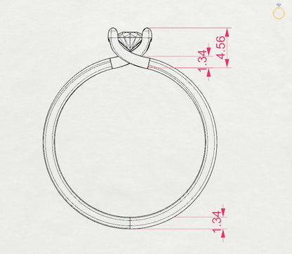 Solitär-Ring (Rund), 0.15 ct — 101-10016(3.4)