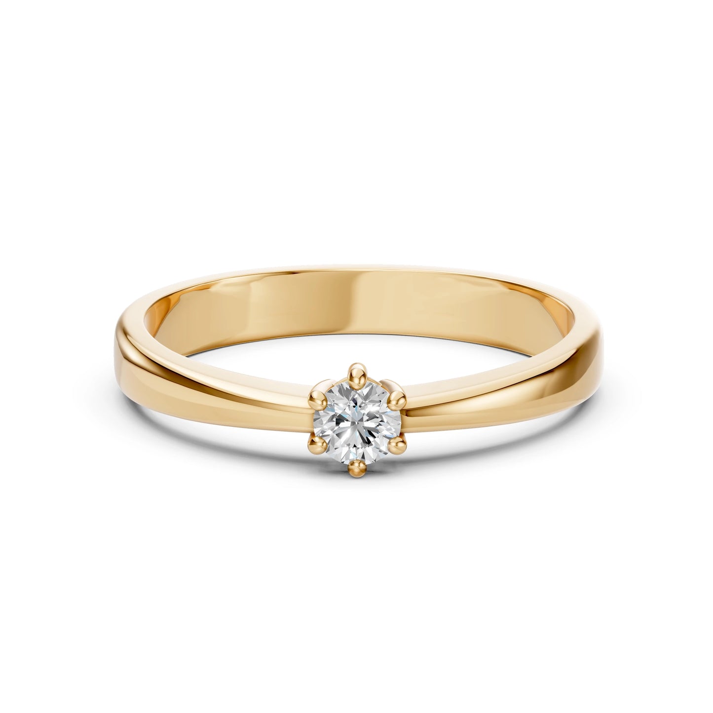 Solitär-Ring (Rund), 0.15 ct — 101-10151(3.4)
