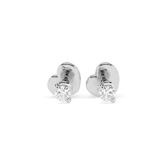 Solitär-Schmetterling-Ohrringe (Rund), 0.08 ct — 102-10032(2.2)